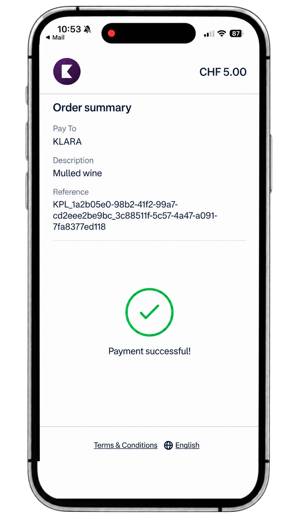 EN Pay by Link Order Summary