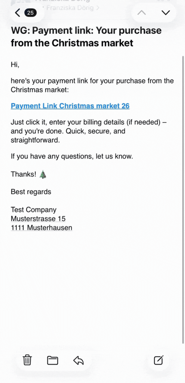 EN-GIF Pay-by-Link Kunde bezahlt on mobile