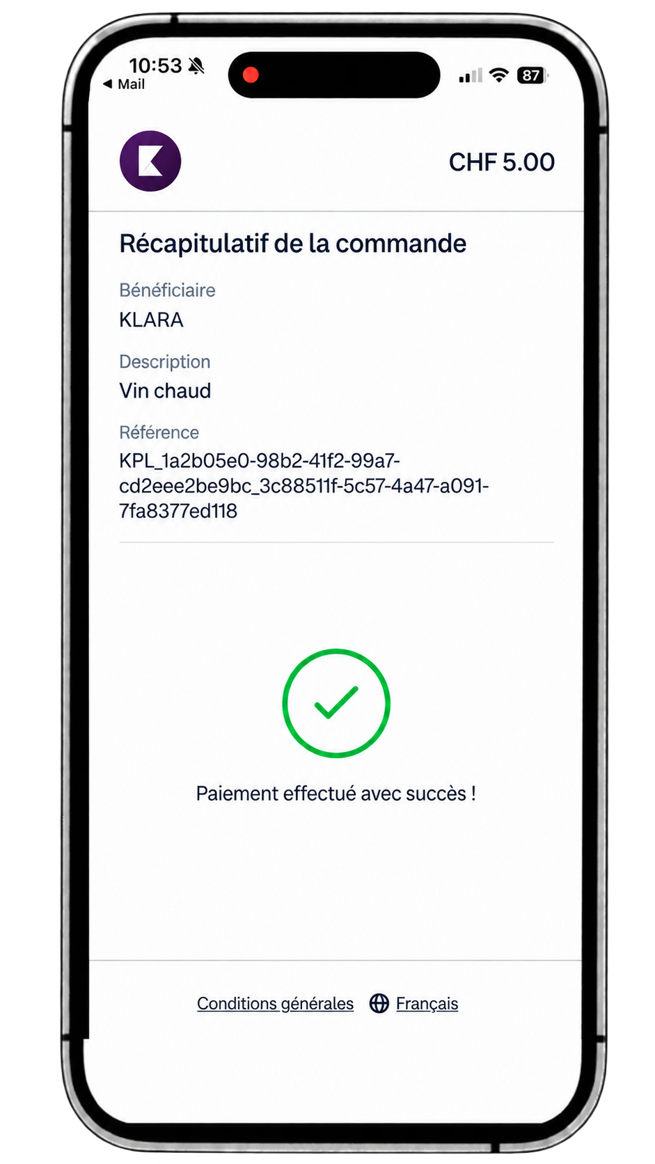 FR Pay by Link success