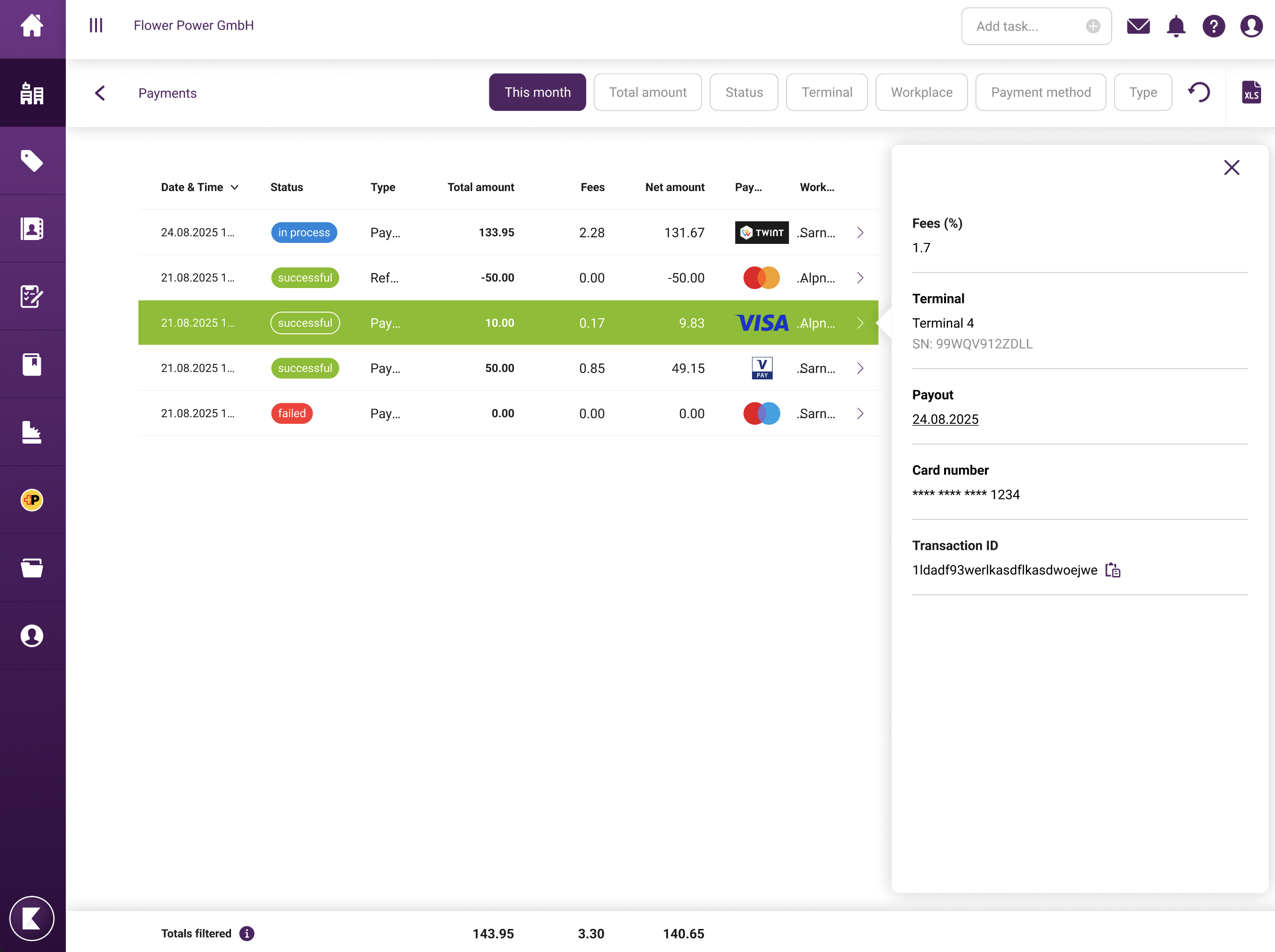 KLARA Payments New Dashboard