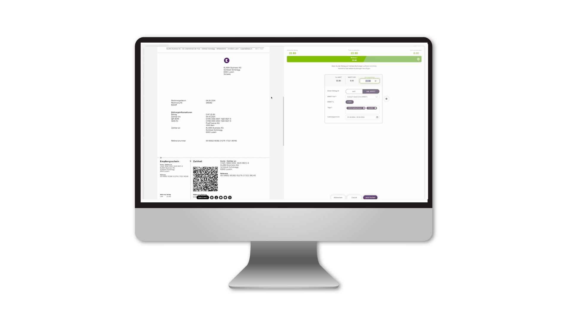 KLARA_Belege_verbuchen_Business_Software