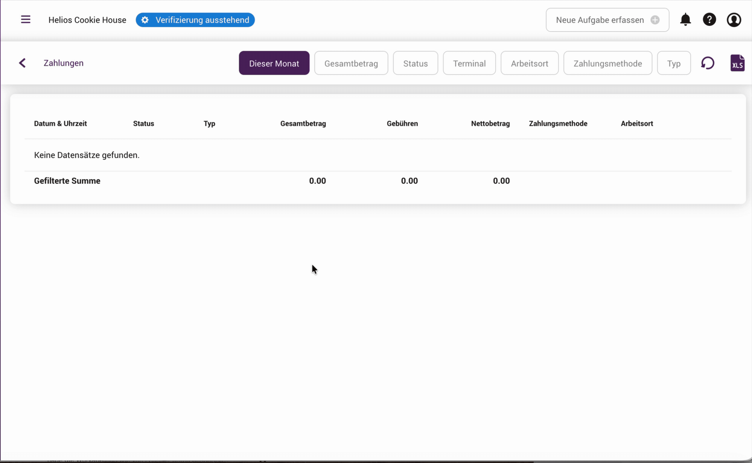 New Payments Dashboard