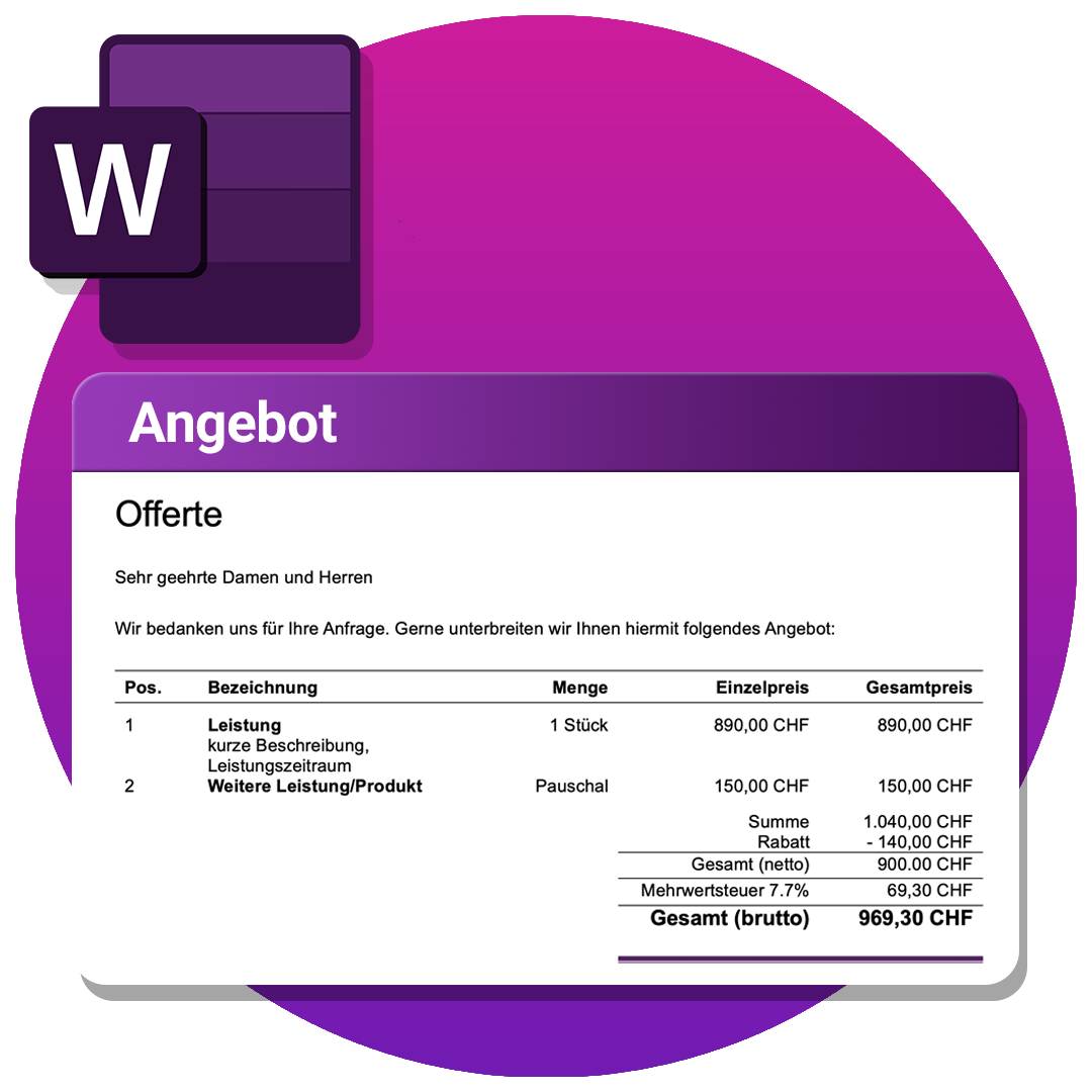 Vorlage Angebot