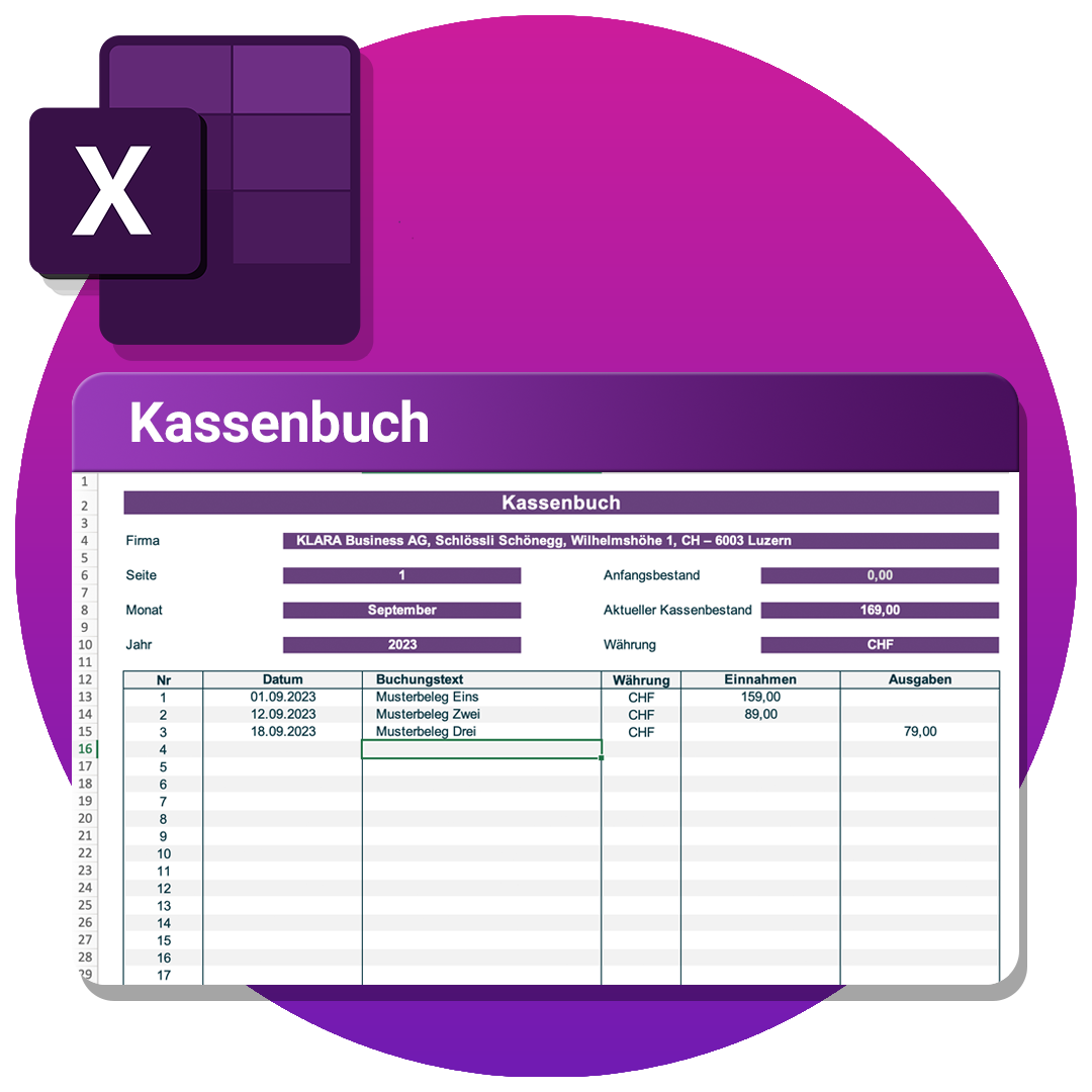 Vorlage Kassenbuch