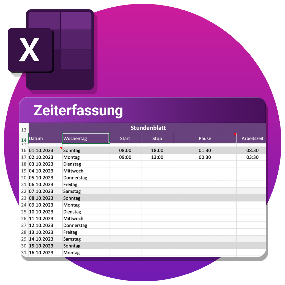 Vorlage Zeiterfassung