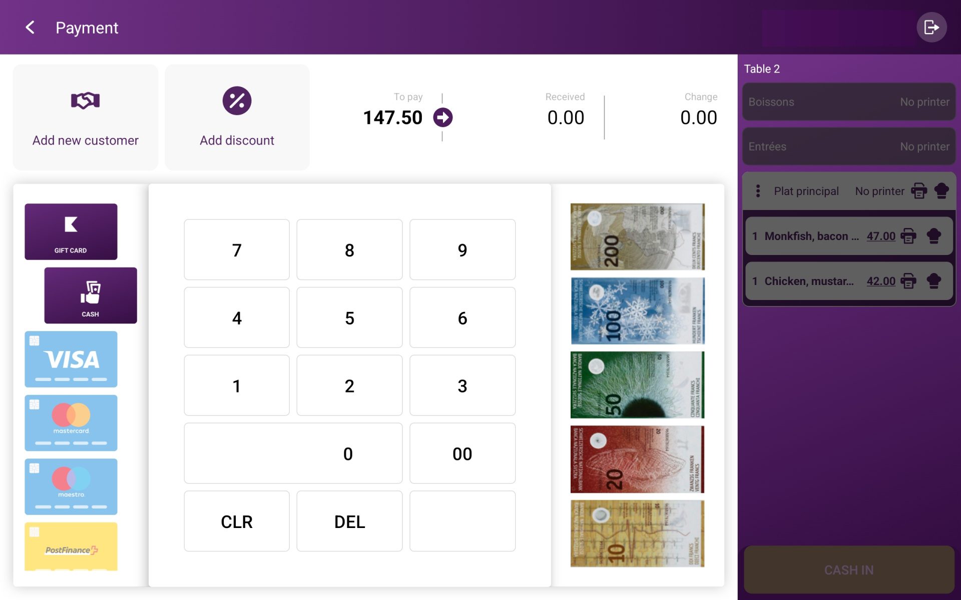 klara-pos-screen-gastro-einkassieren-en
